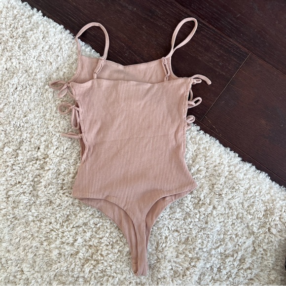 Privacy Please Lace Up Bodysuit - Blush Pink - Picture 4 of 4